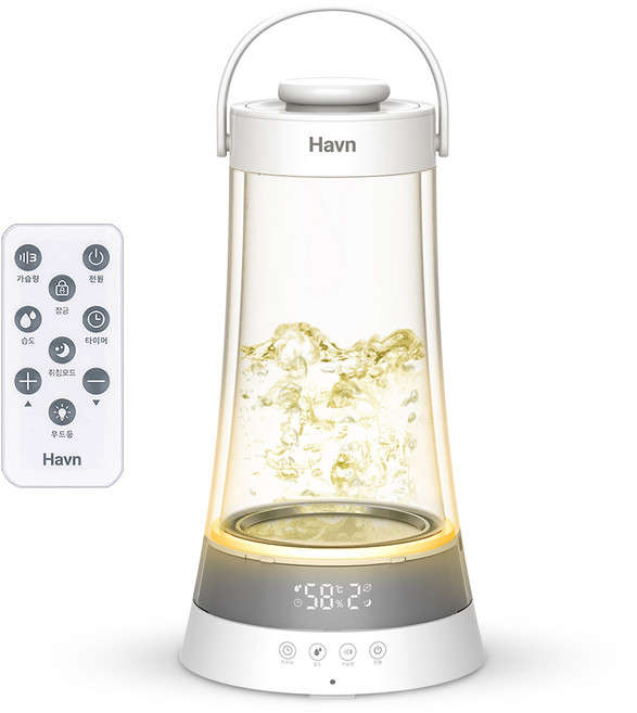 하븐 퓨어스팀 가열식 가습기 신생아 물멍 무드등 3L HVN-100, 퓨어화이트