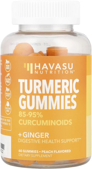 하바수뉴트리션 강황 생강 구미젤리 복숭아 60개, 6개 - 쿠팡