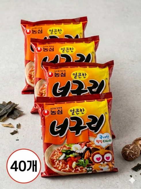 <올따옴> 농심 너구리면 5입멀티 3봉, 40개