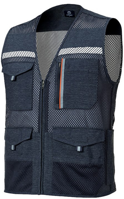 지벤[ZIBEN] ZB-V1823 전체적으로 메쉬를 사용해 무더운 여름철 통기성이 좋아 시원하게 착용가능함. 조끼, Blue, 1개