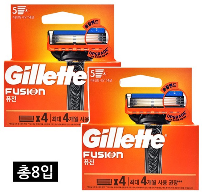 질레트 퓨전 매뉴얼 면도날 8입 (4입X2개), 4개입, 2세트