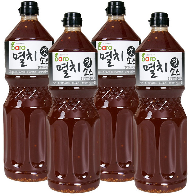 바로소스 멸치젓소스 1.95kg (4병) 삼겹살 멜젓 편육 목살 고기 수육 볶음 무침 대용량, 4개