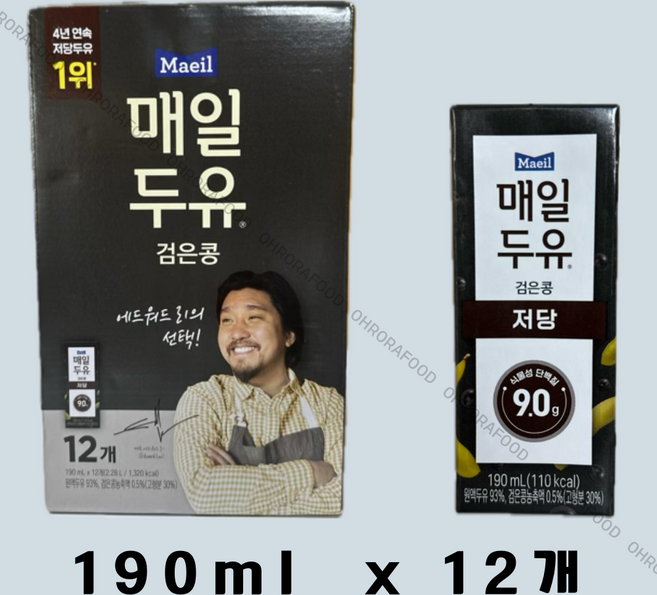 매일유업 매일두유 검은콩, 190ml, 12개