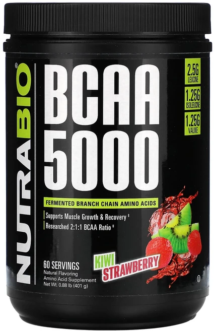 NutraBio BCAA 5000 키위 딸기 맛 401g(0.88lb), NutraBioBCAA5000키위딸기맛401g088lb, 401g, 1개 - 쿠팡