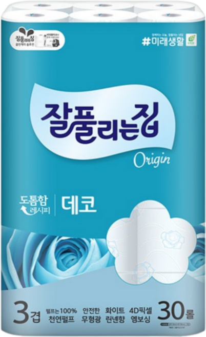 잘풀리는집 더도톰한 3겹 데코, 1개, 30롤