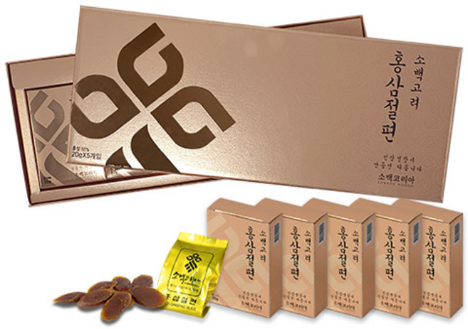 [소백코리아]홍삼절편20gx5본, 6개, 단품