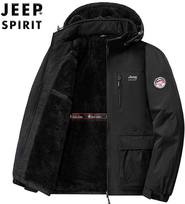 JEEP SPIRIT 지프 스피릿 남성용 가을 겨울 기모안감 캐주얼 후드집업 점퍼 7912+양말