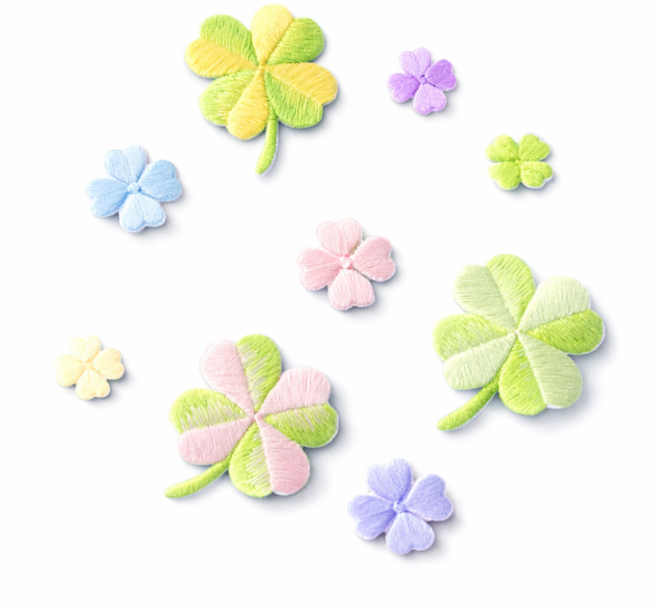 알파벳샵 네잎클로버 9종 자수 패치 접착식 스티커 와펜 세트