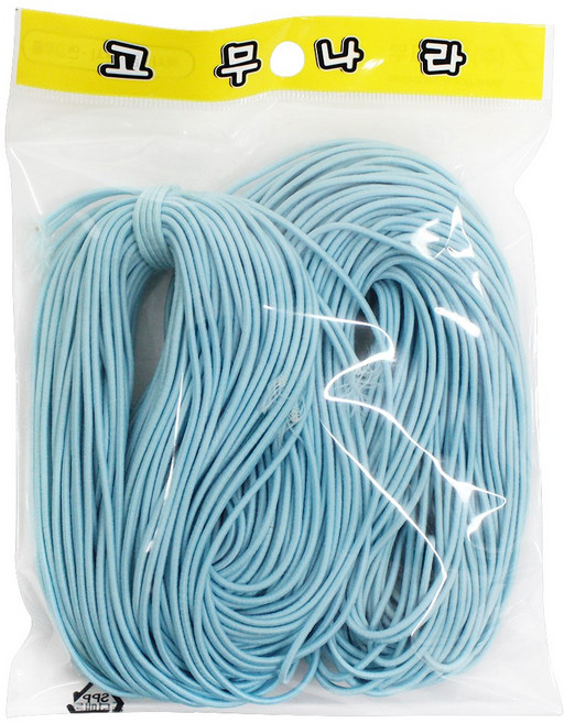 고무나라 원형 둥근 칼라 색사 고무줄 밴드, 색사고무줄 /60Y/스카이블루, 1개