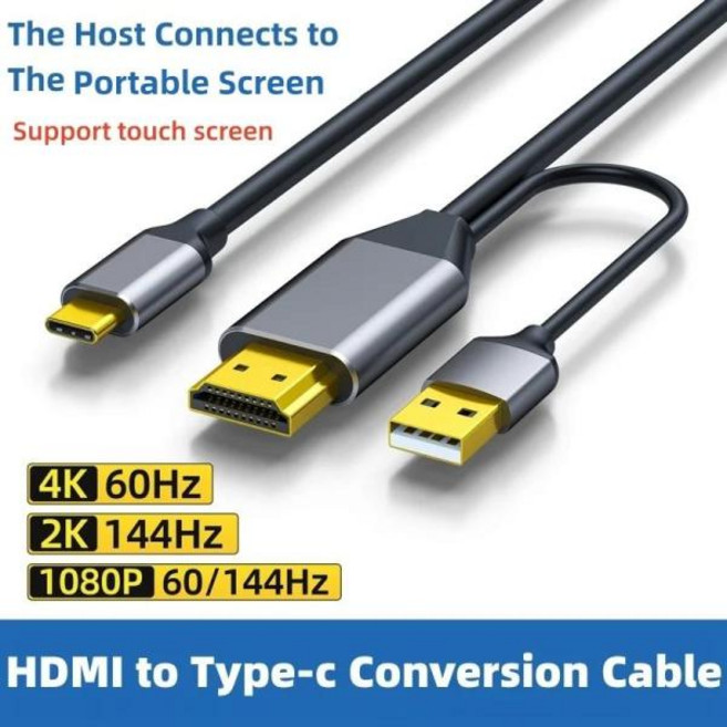 HDMI 호환 USB C Xreal Air Nreal 휴대용 4K @ 6FT HD 입력, 1개