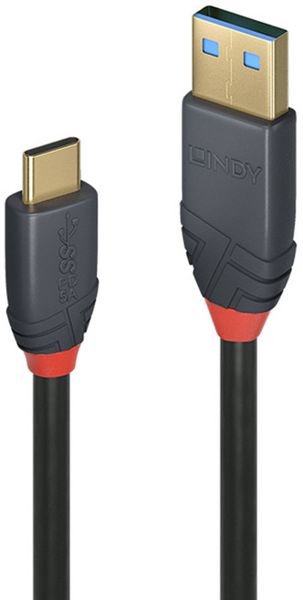 LINDY林帝Type-C快充線 USB 3.2 Gen 2 Type-C對A 10Gbps高速傳輸 PD智能電流晶片 支援100W充電, 黑 36910_A, 1條, 0.5m