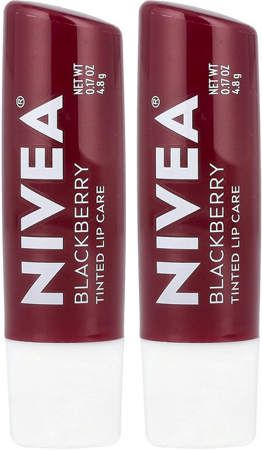 Nivea 틴티드 립 케어 블랙베리 2개 개당 4.8g(0.17oz), 4.8g