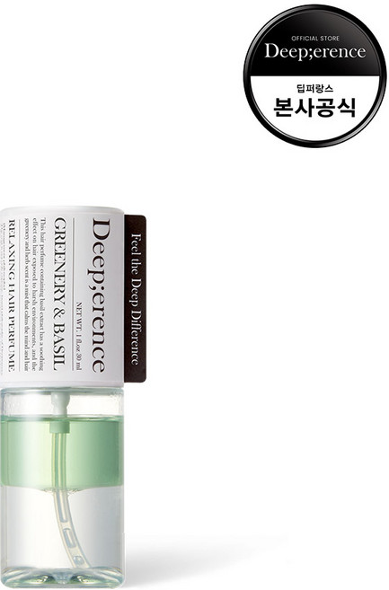 딥퍼랑스 손상모 케어 퍼퓸 헤어 미스트 에센스 [릴렉싱 그리너리&바질], 1개, 30ml