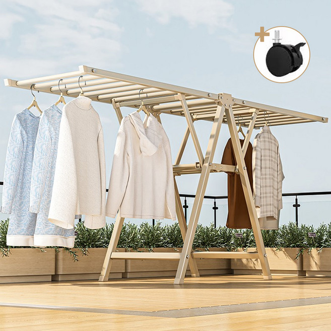 Y형 튼튼한 접이식 빨래 건조대 1.8m 튼튼한 스틸 빨래건조대 2단, 유백색