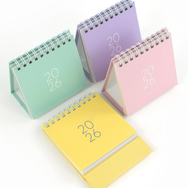 2026 미니 탁상 달력, 4개, 혼합색상