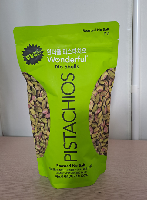 원더풀 껍질없는 탈각 피스타치오 무염, 400g, 1개
