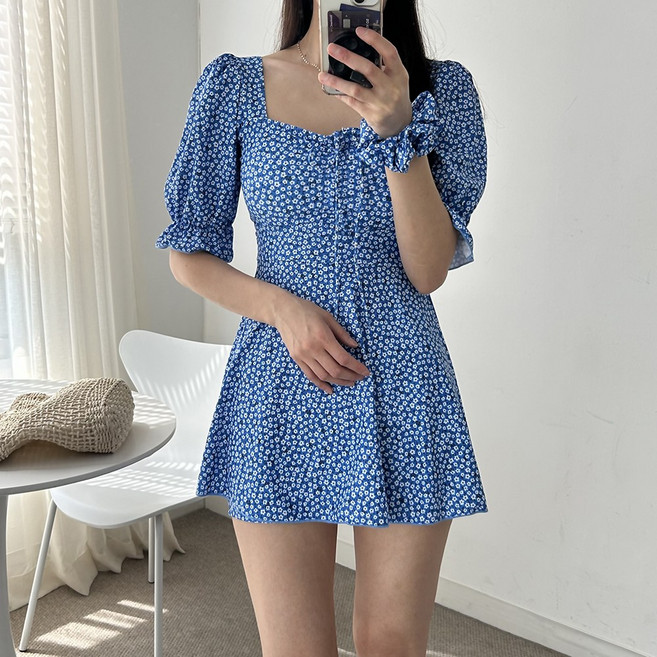 [L XL 2XL]쏘핑 자체제작 플라워 패턴 스커트 키큰여자 빅사이즈 체형커버 수영복, L