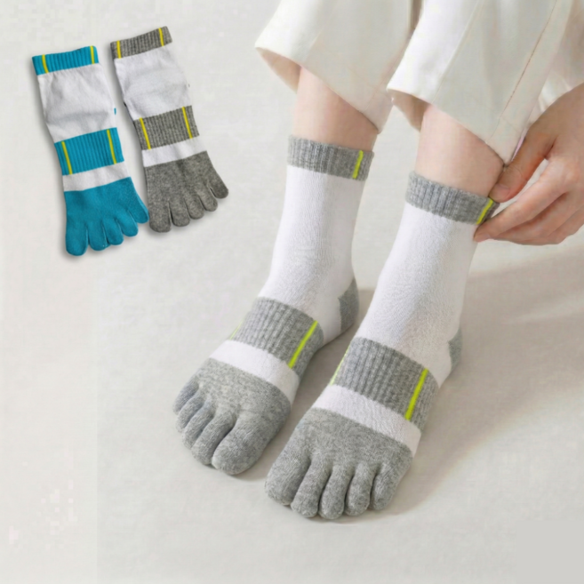 더 피치스 [5켤레구성] 남성 러닝 스포츠 파일 발가락양말 중목 단목