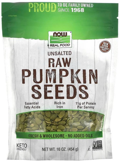 Now Foods 나우푸드 리얼푸드 호박씨 454g 펌프킨 무염 약들약 고약사, 1개 - 쿠팡