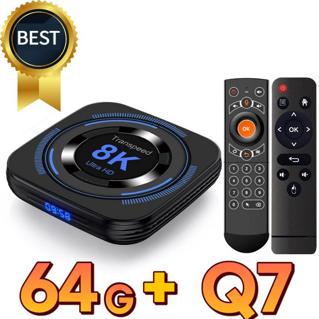 EVPAD 10P Transpeed 듀얼 와이파이 쿼드 코어 Cortex A53 지원 셋톱 박스 안드로이드 호환 12 TV 올위너 H618 8K 비디오 4K BT 음성 미디어 플, 7. 64G + Q7 Voice, 1개