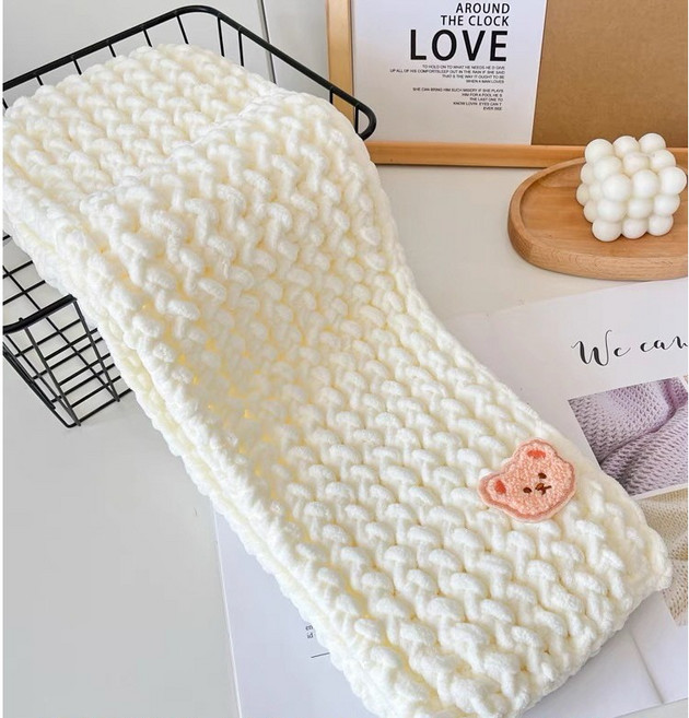 살림똑띠 목도리 뜨개질 세트 DIY, 아이보리, 1개