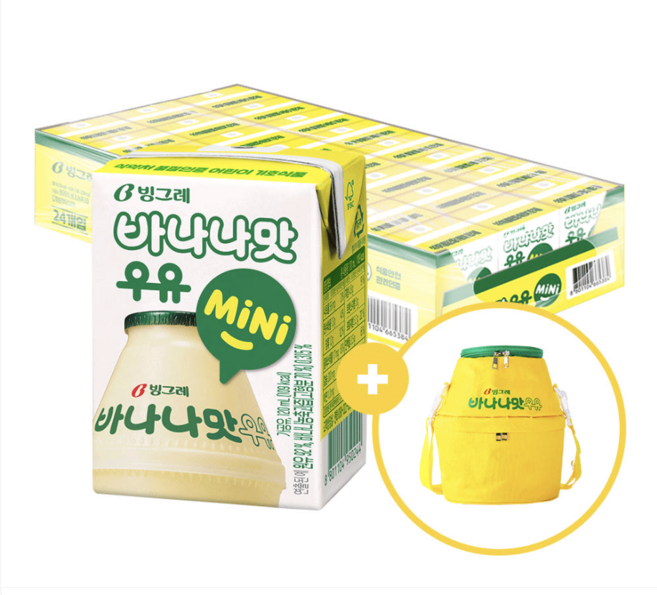 ++쿨러백++ 구성빙그레 바나나맛우유 미니 + 바나나맛우유 쿨러백, 24개, 120ml