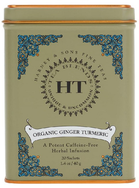 하니앤손스 Harney & Sons HT 오가닉 진저 터메릭 허브티 20 티백 틴케이스, 40g, 1개, 20개입