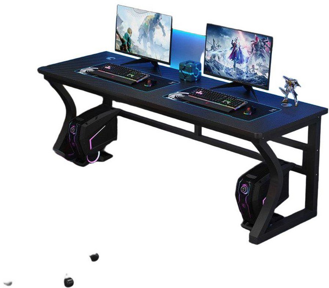 탄소 섬유 컴퓨터 책상 더블 게이밍 테이블 모던 사무실 가구 침실 DeskZXC, 23 C 160x60x74cm set