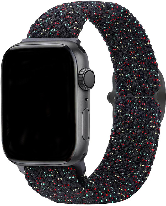 사라밴드 애플워치 호환 샤인 브레이드 솔로루프 스트랩, 38/40/41/42mm, 블랙 유니티, 1개