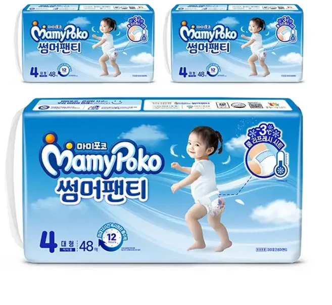 마미포코 썸머팬티 여아용 4단계 대형 48입 3개