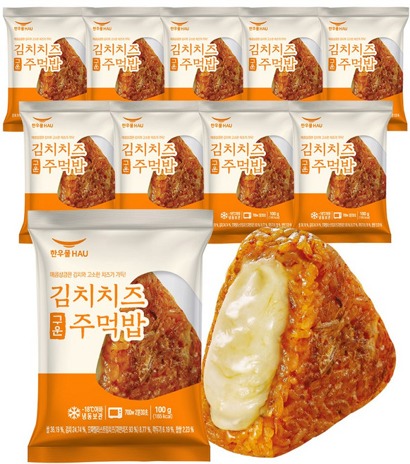한우물 김치치즈 주먹밥 100g, 15개