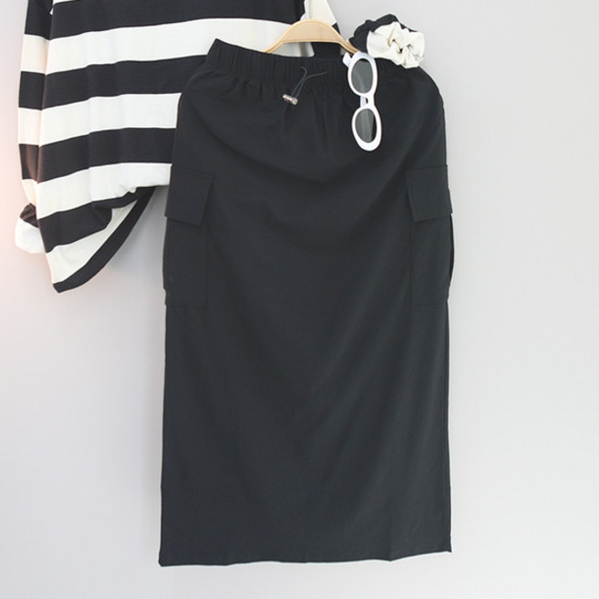 달콩 여성 롱치마 밴딩치마 줄리바스락카고롱스커트