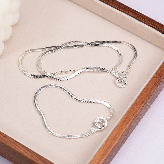 주니지니네 여성 체인 목걸이 팔찌 세트 스네이크 체인 데일리 주얼리 세트