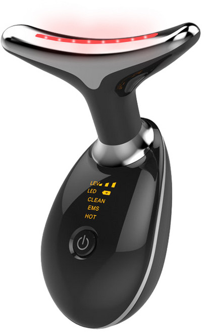 해피바이 갈바닉 얼굴 목 괄사 리프팅 마사지기 EMS 고주파 피부 미용 안마기 ES-1081, 블랙, 1개