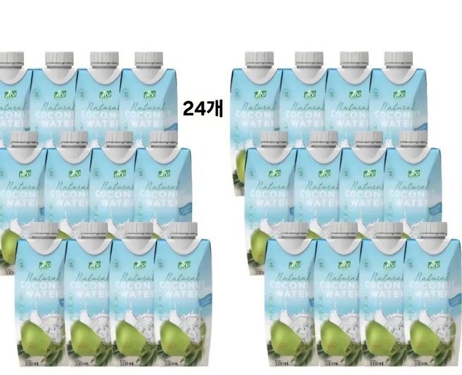 비코프레시 무첨가물 리얼 코코넛워터 100% 수분보충, 24개, 330ml