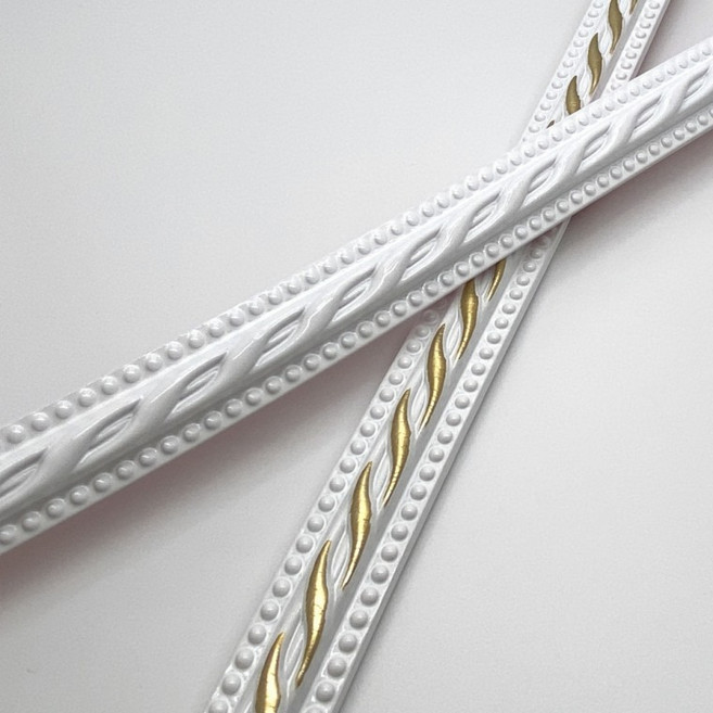 PVC 테두리 웨인스코팅 띠몰딩 폭12mm 길이5m, 1개, 화이트골드