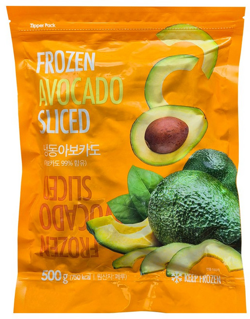 웰루츠 냉동 아보카도 슬라이스, 1개, 500g