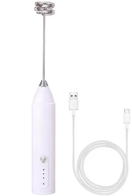 미니 우유 거품기 전기 계란 거품기 3단 속도 조절 핸드헬드 음료 잼 커피 머신 가정용 주방 블렌더, 02 White