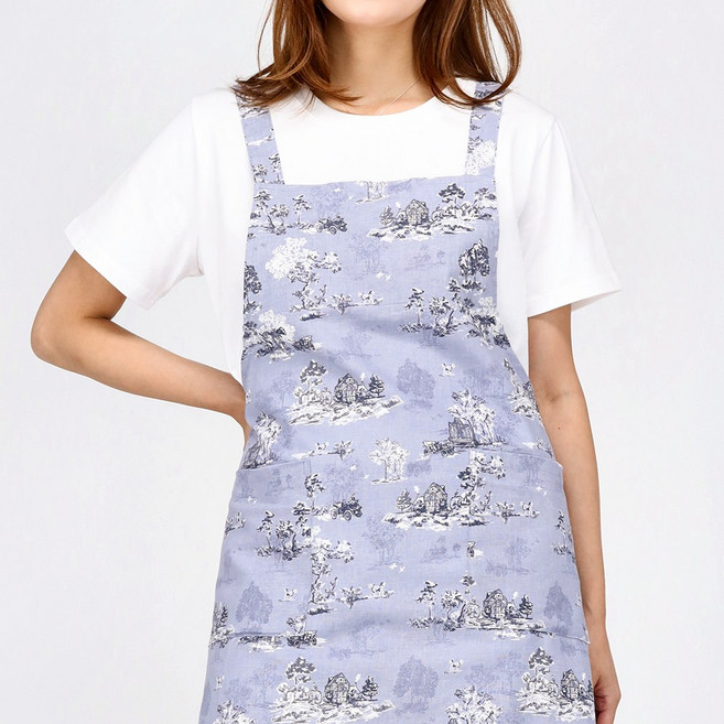 메종블룸 린넨 앞치마 빈티지 드림, 목걸이형(폭 92 CM X 길이 79 CM)