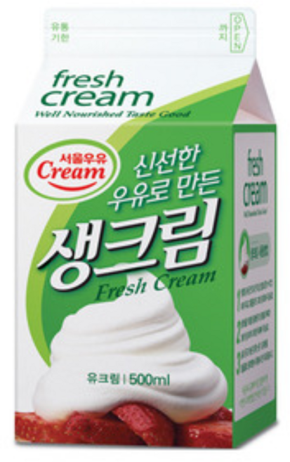 베이킹파티 무가당 서울우유 생크림 500ml (아이스박스 별도구매해 주세요), 1개