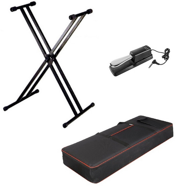 山葉 YAMAHA PSR-E283 61鍵 電子琴 鋼琴 鍵盤 (含變壓器 中文面板) 入門款, 1個, 主機+踏板+琴袋+雙X架