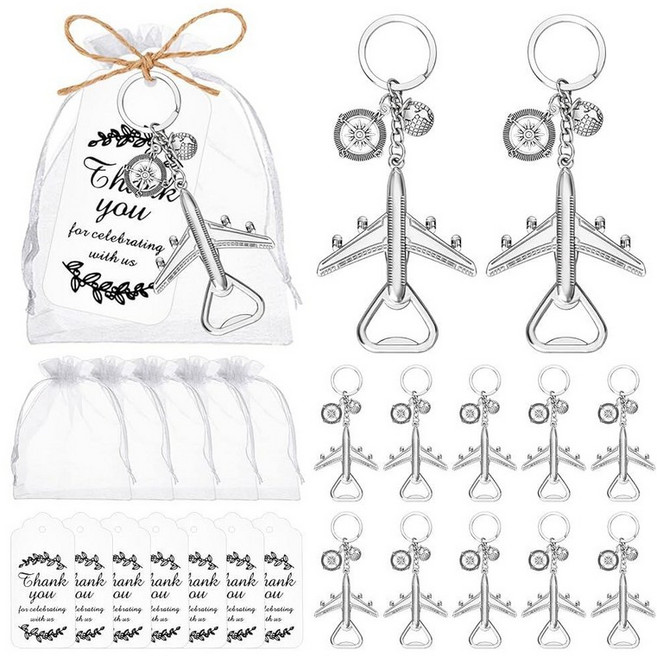 VZCBZC 50PCS Airplane Bottle Opener for Travel Party Favors Air Plane Beer Bottle Openers for Gues, 실버