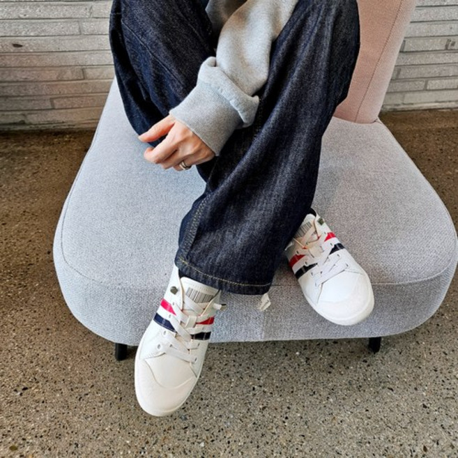 클리어 깔끔 매력 밴딩끈 소가죽 여성 스니커즈 2.5cm