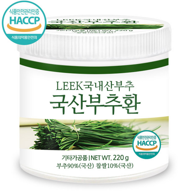 푸른들판 국내산 부추환 haccp 인증, 220g, 1개
