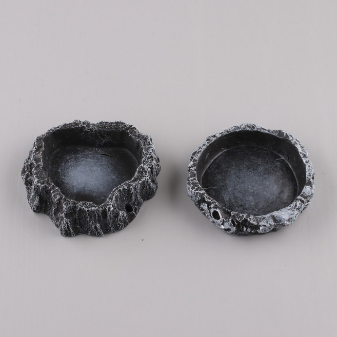 먹이그릇 검정 크레스티드게코 카멜레온 도마뱀 파충류 물그릇 밥그릇, A, 1개