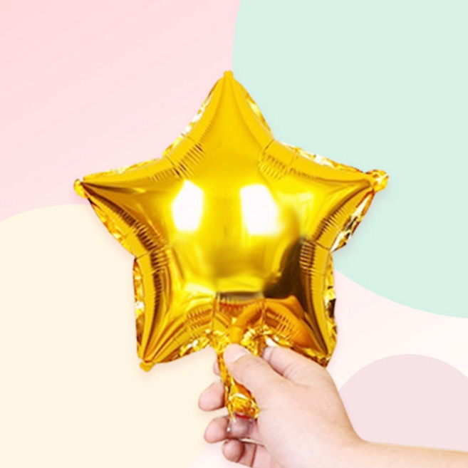 [파티지] 자동차풍선 생일 가랜드 모음, C_D_별풍선_중형10인치_골드