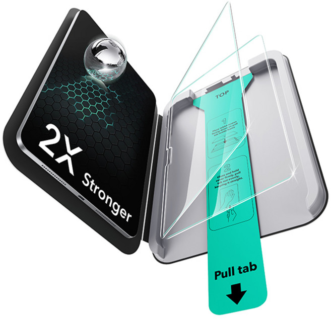 ESR 아이패드 풀커버 강화유리 가이드 포함 액정보호필름, 클리어(투명), 2개