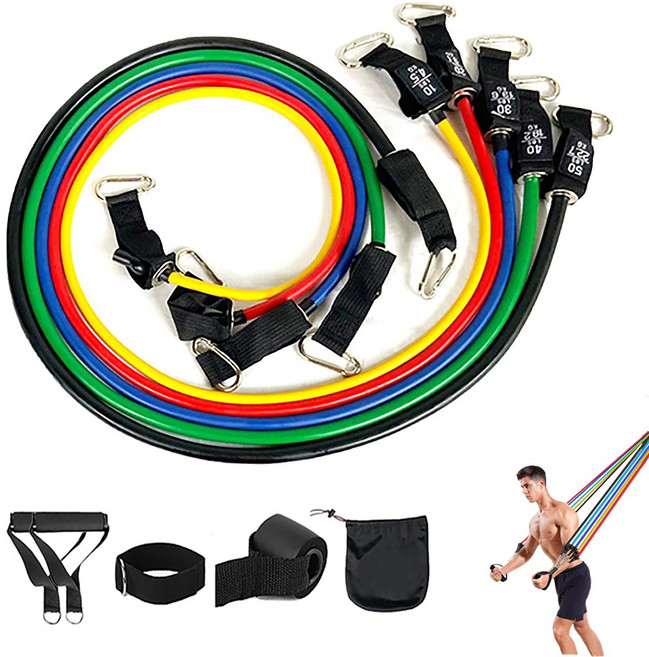 헬로우준 프리미엄 라텍스 튜빙밴드 세트, 튜빙밴드 8종세트, 혼합컬러