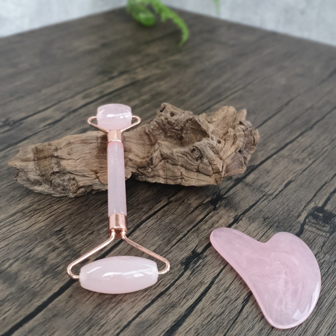 하트 괄사 세트 턱마사지 페이스롤러 미니괄사