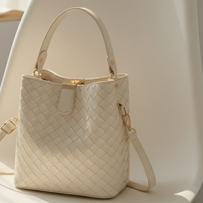 리츠제이 여성 데일리 위빙 크로스백 심플 도트 숄더백